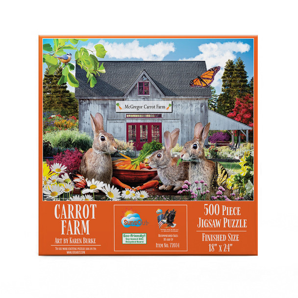 SUNSOUT INC - Carrot Farm - 500 pc Jigsaw Puzzle by Artist: Karen Burke - Finished Size 18" x 24" - MPN# 72034