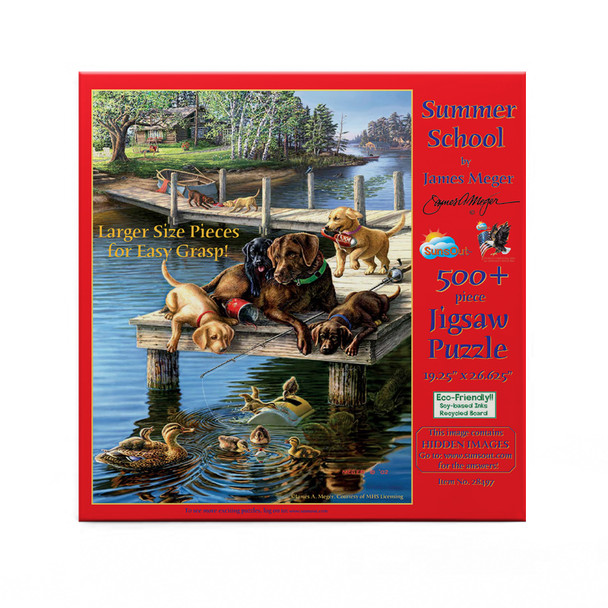 SUNSOUT INC - Summer School - 500 pc Large Pieces Jigsaw Puzzle by Artist: James Meger - Finished Size 19.25" x 26.625" Animals - MPN# 28497