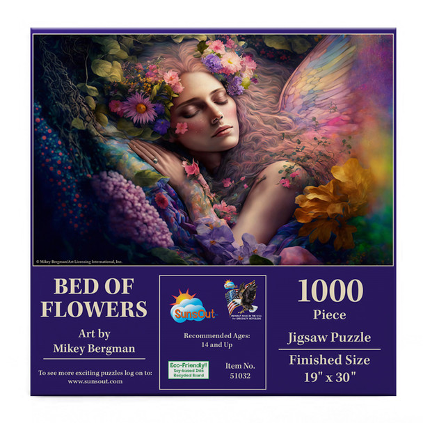 SUNSOUT INC - Bed of Flowers - 1000 pc Jigsaw Puzzle by Artist: Mikey Bergman - MPN # 51032 SUNSOUT INC - Bed of Flowers - 1000 pc Jigsaw Puzzle by Artist: Mikey Bergman - MPN # 51032