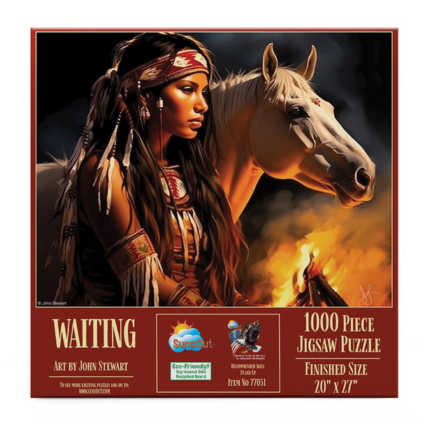 SUNSOUT INC - Waiting - 1000 pc Jigsaw Puzzle by Artist: John Stewart - Finished Size 20" x 27" - MPN# 77051