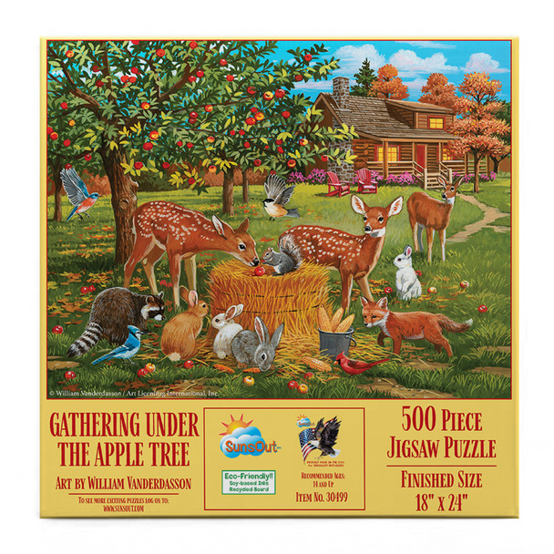SUNSOUT INC - Gathering under the AppleTree - 500 pc Jigsaw Puzzle by Artist: William Vanderdasson - Finished Size 18" x 24" - MPN# 30499