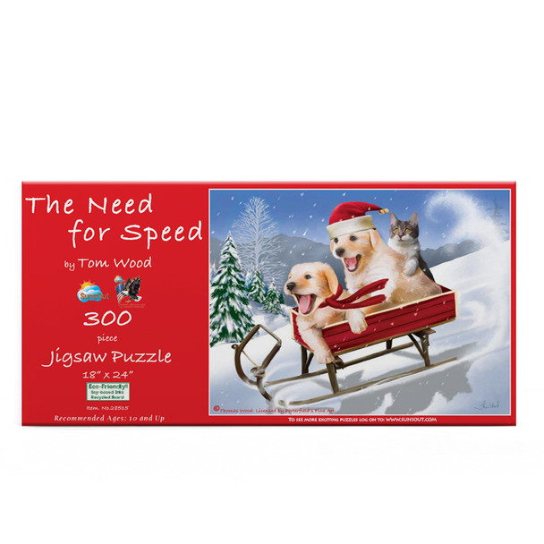 SUNSOUT INC - Need for Speed - 300 pc Jigsaw Puzzle by Artist: Tom Wood - Finished Size 18" x 24" Christmas - MPN# 28515