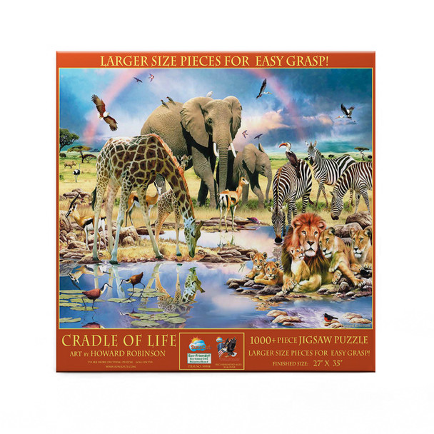 SUNSOUT INC - Cradle of Life - 1000 pc Large Pieces Jigsaw Puzzle by Artist: Howard Robinson - Finished Size 27" x 35" - MPN# 59398 SUNSOUT INC - Cradle of Life - 1000 pc Large Pieces Jigsaw Puzzle by Artist: Howard Robinson - Finished Size 27" x 35" - MPN# 59398
