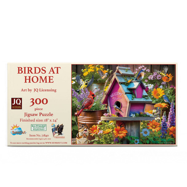 SUNSOUT INC - Birds at Home - 300 pc Jigsaw Puzzle by Artist: JQ Licensing - Finished Size 18" x 24" - MPN# 71840