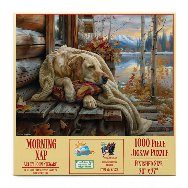 SUNSOUT INC - Morning Nap - 1000 pc Jigsaw Puzzle by Artist: John Stewart - Finished Size 20" x 27" - MPN# 77089