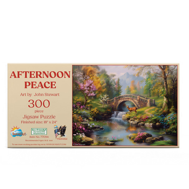 SUNSOUT INC - Afternoon Peace - 300 pc Jigsaw Puzzle by Artist: John Stewart - Finished Size 18" x 24" - MPN# 77094
