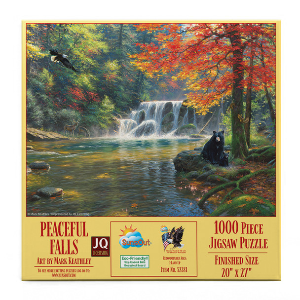 SUNSOUT INC - Peaceful Falls - 1000 pc Jigsaw Puzzle by Artist: Mark Keathley - Finished Size 20" x 27" - MPN# 52381
