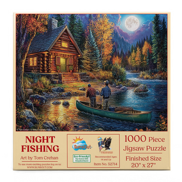 SUNSOUT INC - Night Fishing - 1000 pc Jigsaw Puzzle by Artist: Tom Crehan - Finished Size 20" x 27" - MPN# 52714