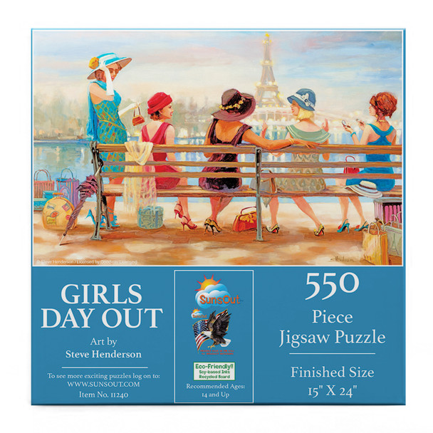 SUNSOUT INC - Girls Day Out - 550 pc Jigsaw Puzzle by Artist: Steve Henderson - Finished Size 19" x 19" - MPN# 11240