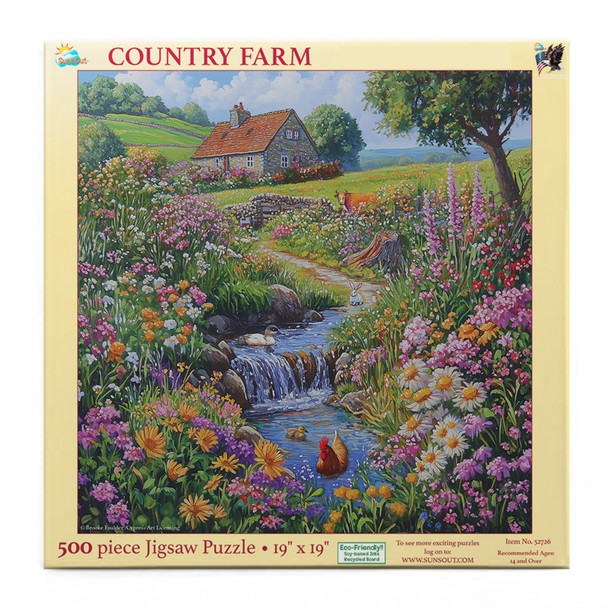 SUNSOUT INC - Country Farm - 500 pc Jigsaw Puzzle by Artist: Brooke Faulder - Finished Size 20" x 27" - MPN# 52726