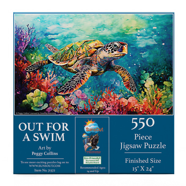 SUNSOUT INC - Out for a Swim - 550 pc Jigsaw Puzzle by Artist: Peggy Collins - Finished Size 20" x 27" - MPN# 71372