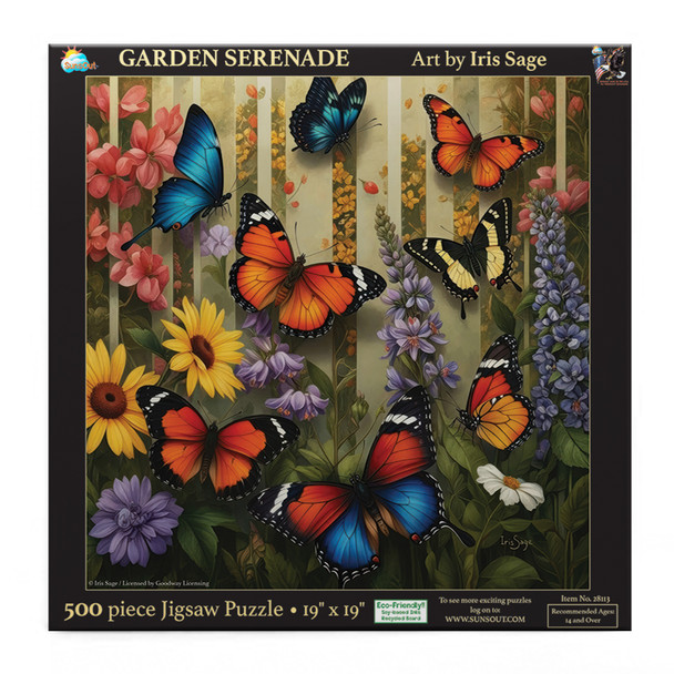 SUNSOUT INC - Garden Serenade - 500 piece Jigsaw Puzzle for Adults by Artist: Iris Sage - Finished Size 19" x 19" - MPN# 28113