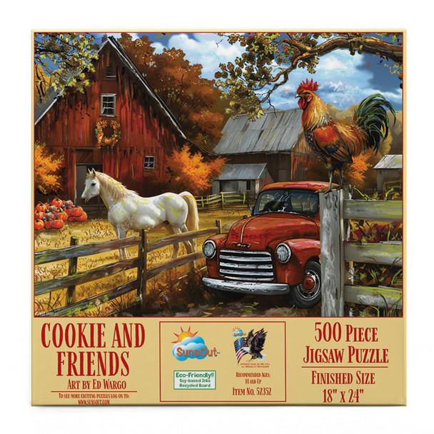SUNSOUT INC - Cookie and Friends - 500 piece Jigsaw Puzzle for Adults by Artist: Ed Wargo - Finished Size 18" x 24" - MPN# 52352 SUNSOUT INC - Cookie and Friends - 500 piece Jigsaw Puzzle for Adults by Artist: Ed Wargo - Finished Size 18" x 24" - MPN# 52352