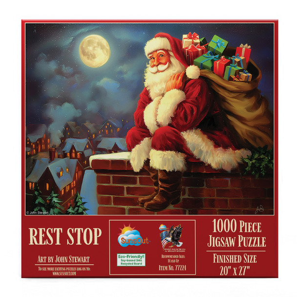 SunsOut Rest Stop 1000 Piece Jigsaw Puzzle for Adults - Finished Size: 20" x 27" by Artist: John Stewart