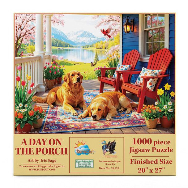 Sunsout A Day on the Porch 1000 Piece Jigsaw Puzzle for Adults - Finished Size: 20" x 27" by Artist: Iris Sage