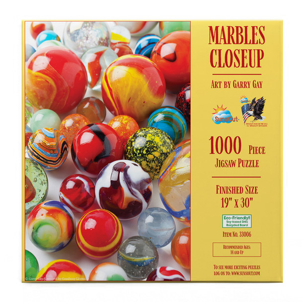 Sunsout Marbles Closeup 1000 Piece Jigsaw Puzzle for Adults - Finished Size: 19" x 30" by Artist: Garry Gay