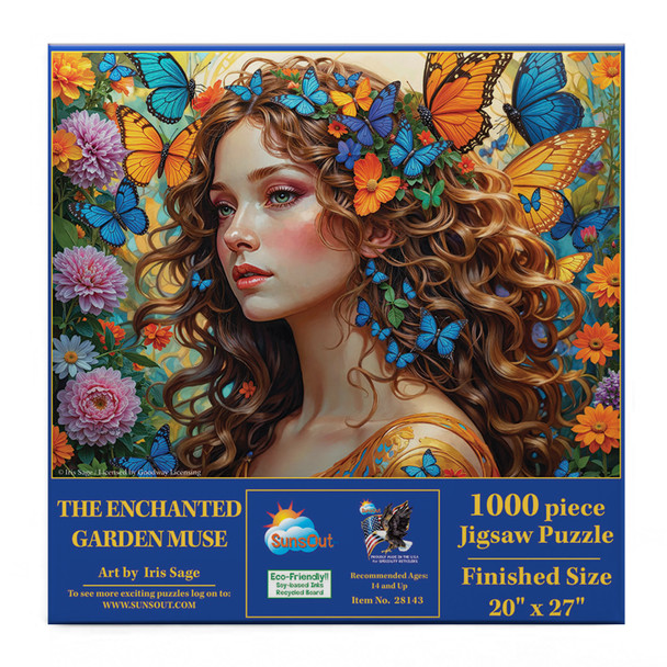 Sunsout The Enchanted Garden Muse 1000 Piece Jigsaw Puzzle for Adults - Finished Size: 20" x 27" by Artist: Iris Sage