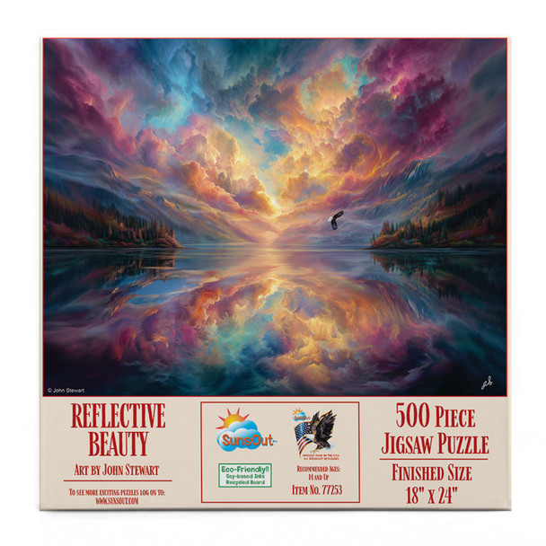Sunsout Reflective Beauty 500 Piece Jigsaw Puzzle for Adults - Finished Size: 18" x 4" by Artist: JonStewart