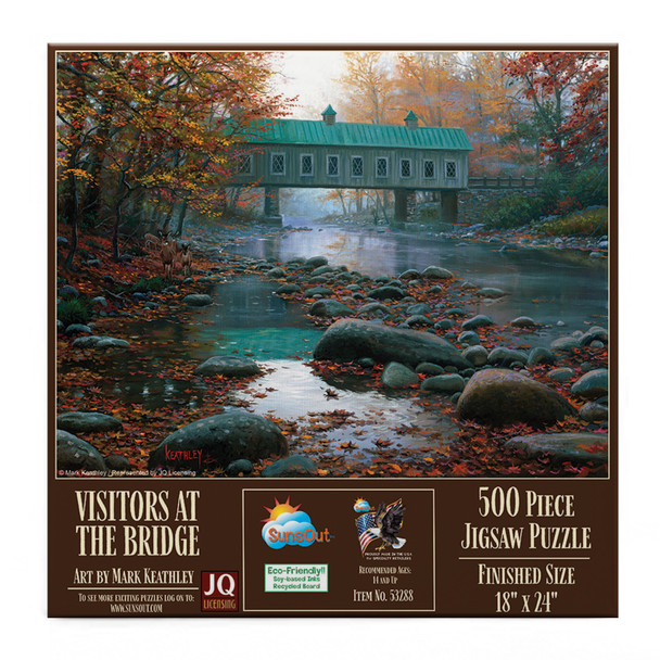 Sunsout Visitors at the Bridge 500 Piece Jigsaw Puzzle for Adults - Finished Size: 18" x 24" by Artist: Mark Keathley