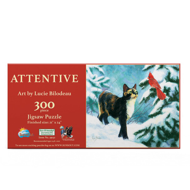 Sunsout Attentive 300 Piece Jigsaw Puzzle for Adults - Finished Size: 21" x 24" by Artist: Lucie Bilodeau