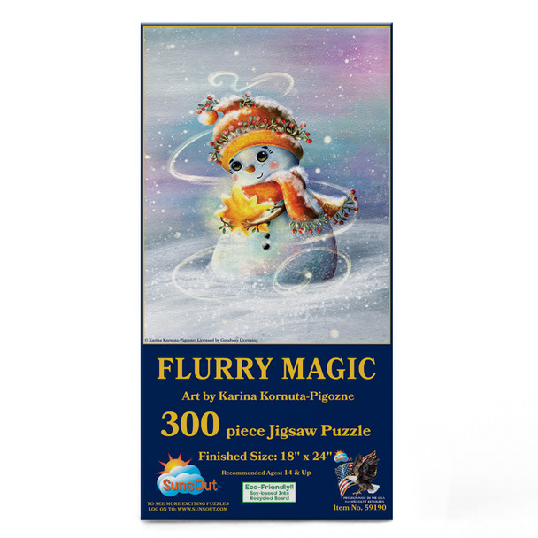 Sunsout Flurry Magic 300 Piece Jigsaw Puzzle for Adults - Finished Size: 18" x 24" by Artist: Karina Komata-Pigozne