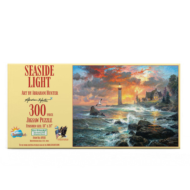 Sunsout Seaside Light 300 Piece Jigsaw Puzzle for Adults - Finished Size: 18" x 24" by Artist: Abraham Hunter