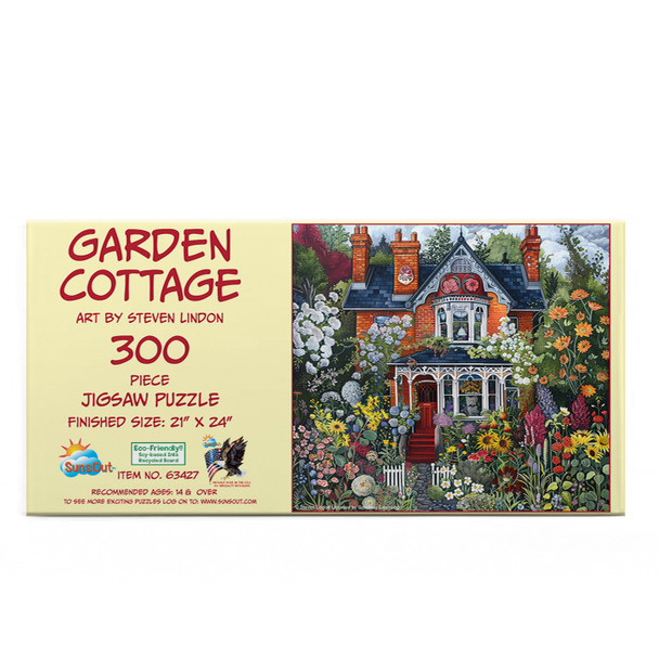 Sunsout Garden Cottage 300 Piece Jigsaw Puzzle for Adults - Finished Size: 21" x 24" by Artist: Steven Lindon