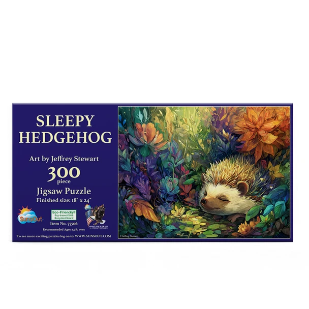 Sunsout Sleepy Hedgehog 300 Piece Jigsaw Puzzle for Adults - Finished Size: 18" x 24" by Artist: Jeffrey Stewart