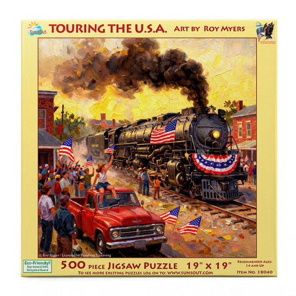 Sunsout Touring the U.S.A. 500 Piece Jigsaw Puzzle for Adults - Finished Size: 19" x 19" by Artist: Roy Myers