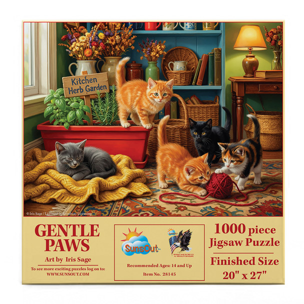 Sunsout Gentle Paws 1000 Piece Jigsaw Puzzle for Adults - Finished Size: 20" x 27" by Artist: Iris Sage