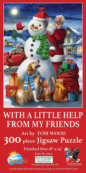 SUNSOUT INC - With A Little Help From My Friends - 300 pc Jigsaw Puzzle by Artist: Tom Wood - Finished Size 18" x 24" - MPN# 29727