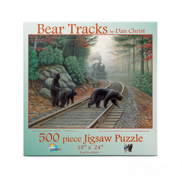 SUNSOUT INC - Bear Tracks - 500 pc Jigsaw Puzzle by Artist: Dan Christ - Finished Size 18" x 24" - MPN# 48804