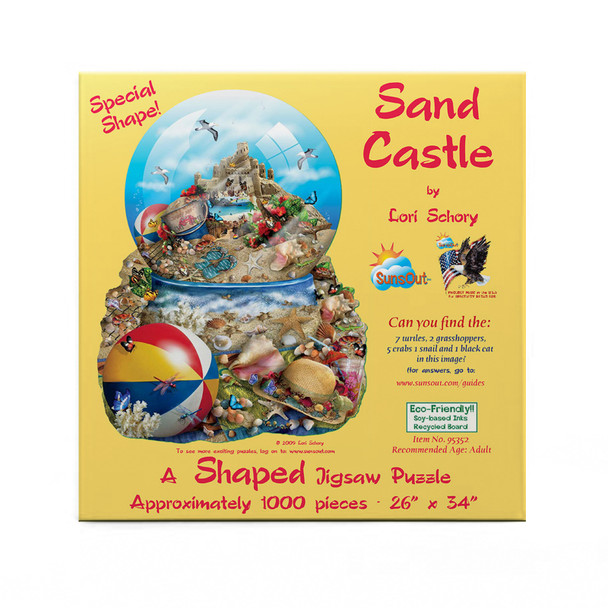 SUNSOUT INC - Sand Castle - 1000 pc Special Shape Jigsaw Puzzle by Artist: Lori Schory - Finished Size 26" x 34" - MPN# 95352