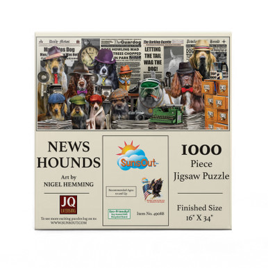 SUNSOUT The Usual Suspects 1000 Piece Jigsaw Puzzle - Dog Detective Art By Nigel Hemming
