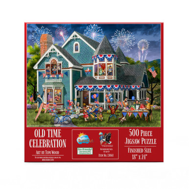 SUNSOUT Old Time Celebration 500 Piece Jigsaw Puzzle - Tom Wood Art - 18x24 Inches