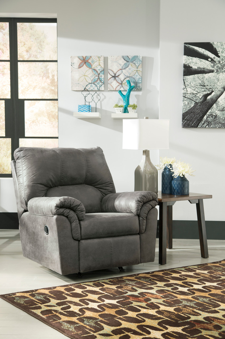 The Bladen Slate Rocker Recliner is available at Leisure Tyme Rentals, a family owned company