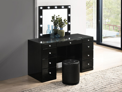 Avery XL 4pc Vanity Set with Lights in Black