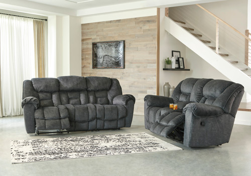 Capehorn Reclining Sofa and Loveseat with Console