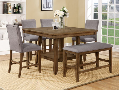 Manning 6-Pc Counter Height w/Bench Dining Set Natural