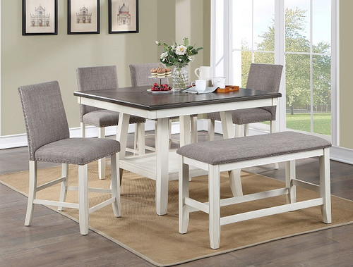 Manning 6-Pc Counter Height w/Bench Dining Set