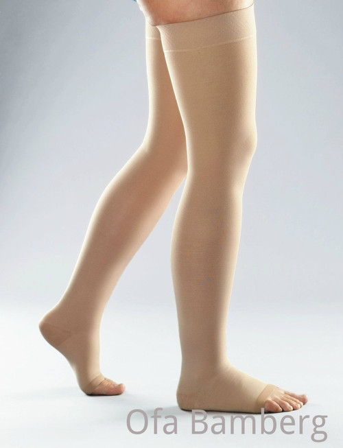 Lastofa Cotton Standard Thigh Stockings - with griptop