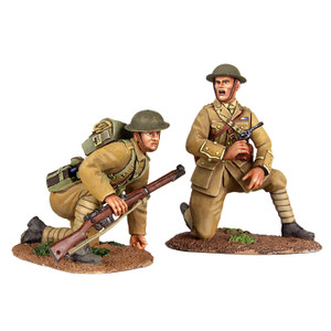 BR23073 Move Up - 1916-17 British Infantry Officer Kneeling and British Infantry Preparing to Spring Up - Two figure set in box BR23073 Move Up - 1916-17 British Infantry Officer Kneeling and British Infantry Preparing to Spring Up - Two figure set in box