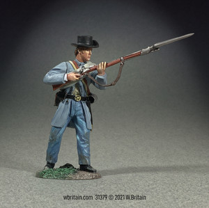 BR31379 Confederate Infantry in Frock Coat Advancing with Caution - Single figure in box BR31379 Confederate Infantry in Frock Coat Advancing with Caution - Single figure in box