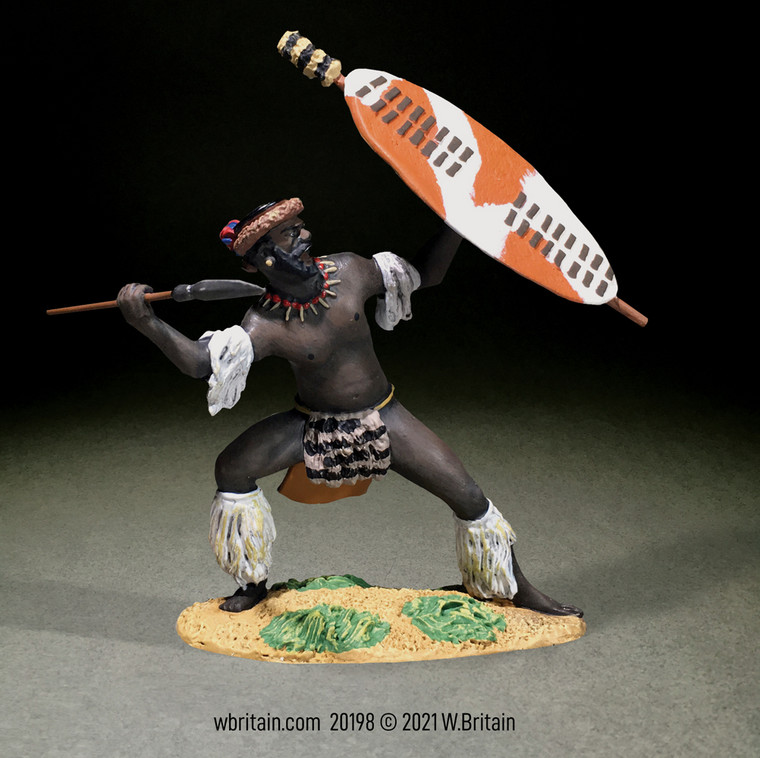 BR20198 Zulu Defending with Spear uDloko Regiment - Single figure in clamshell package