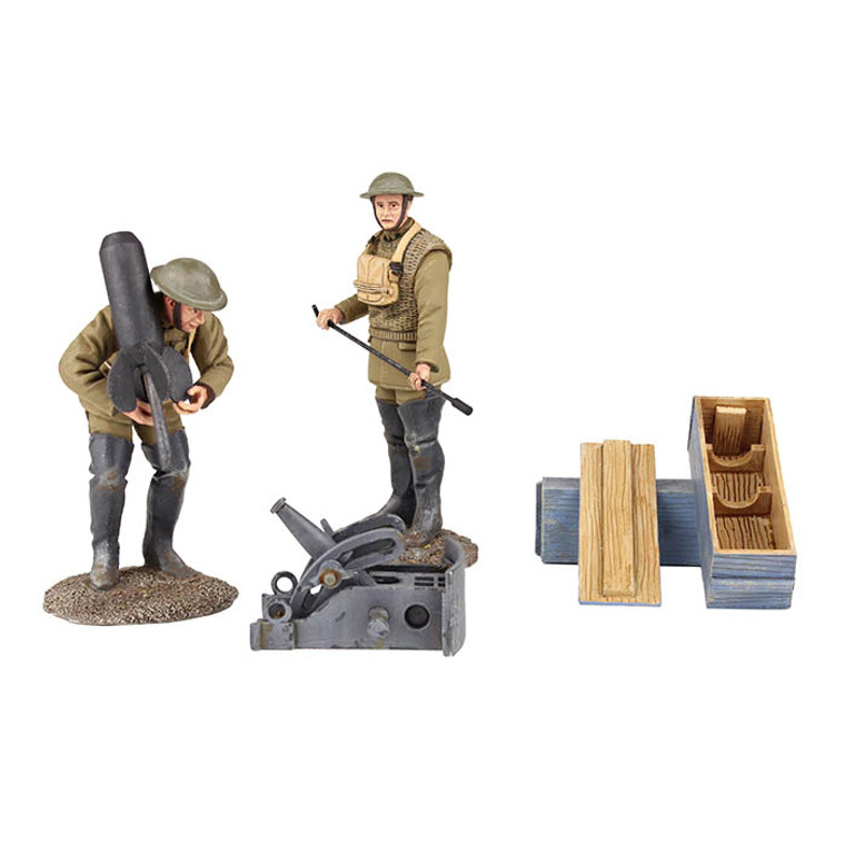 BR23108 1917-18 U.S. Mortar Crew with French Crapouillot or Little Toad - Five piece set in box  (Limited Edition of 450 Sets)