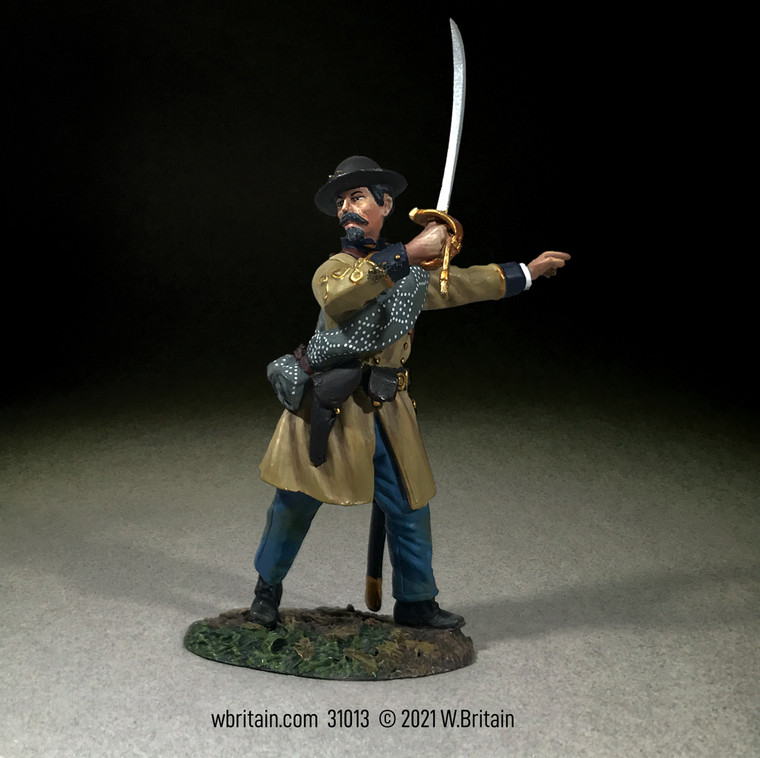 BR31013 Confederate Infantry Officer Advancing, No.2 - Single figure in clamshell package