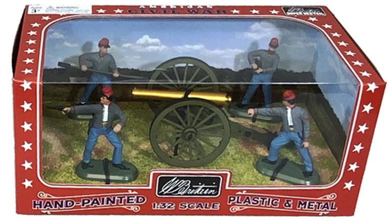 BR52106 Napoleon Cannon with 4 Confederate Artillery Men