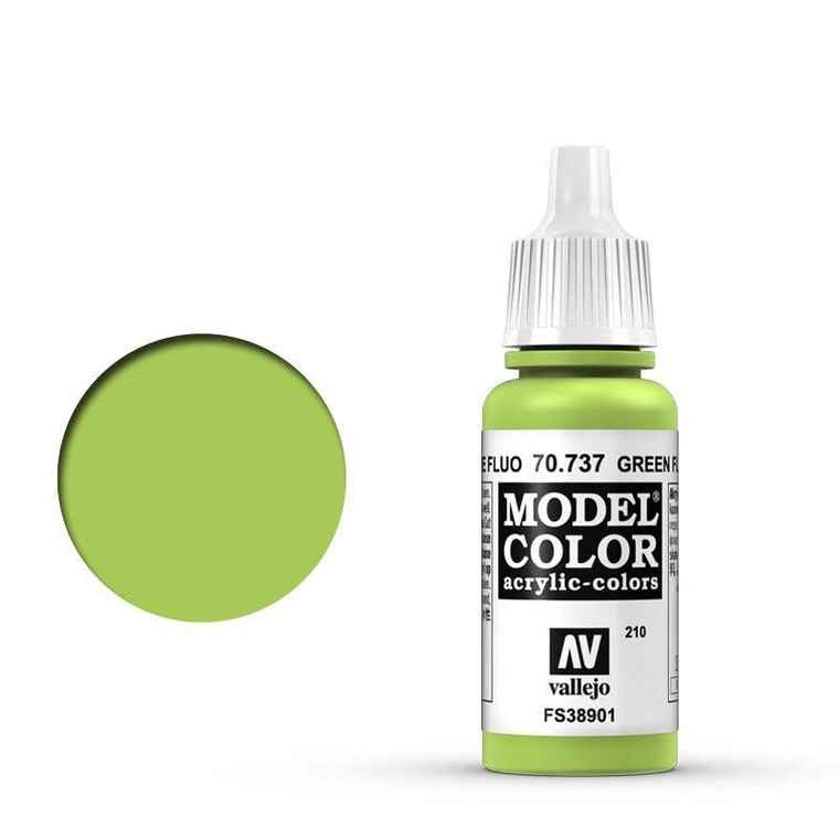 AV70737 Vallejo Model Colour #210 Fluorescent Green 17 ml Acrylic Paint [70737]