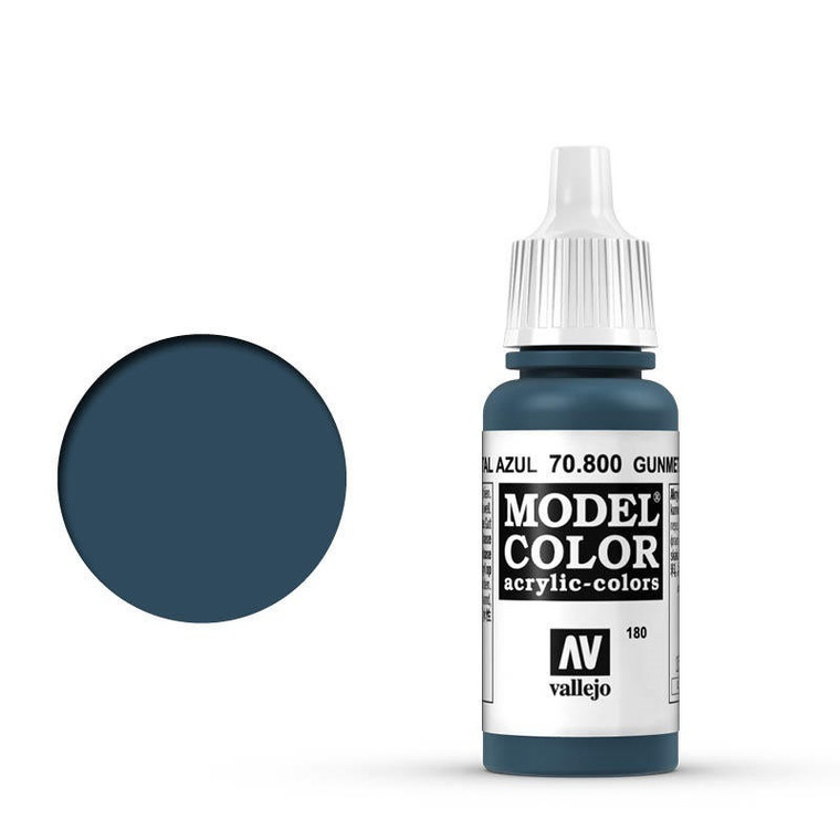 AV70800 Vallejo Model Colour #180 Metallic Metal Blue 17 ml Acrylic Paint [70800]