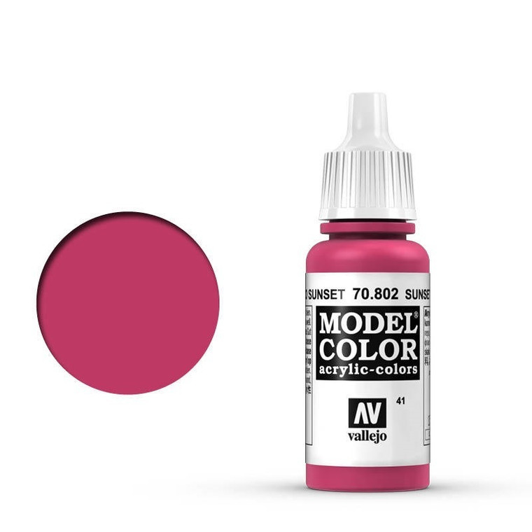 AV70802 Vallejo Model Colour #041 Sunset Red 17 ml Acrylic Paint [70802]